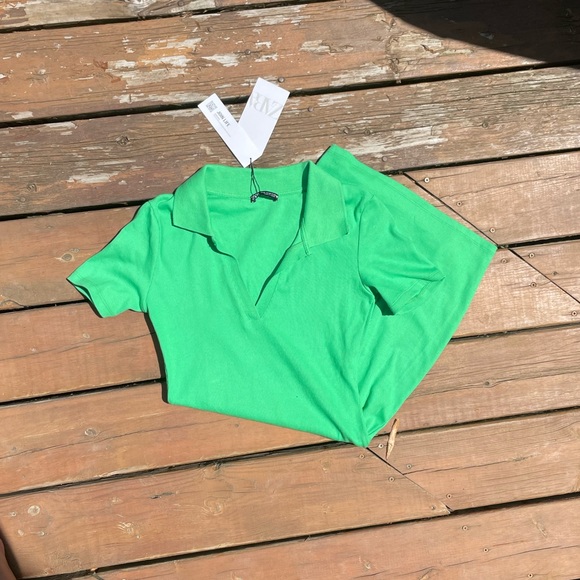 New Zara Ribbed Polo Dress - Picture 9 of 16